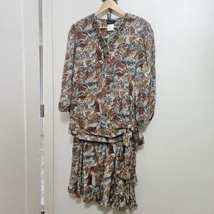 Vintage Diane Freis Mixed Media Skirt & Top Set OS